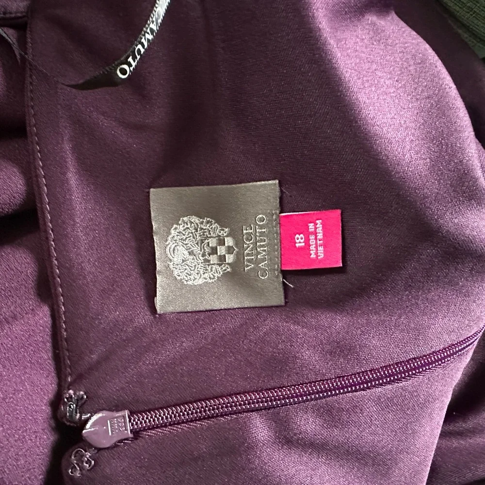 Vince Camuto Deep Purple Off the Shoulder Cocktail Dress - Picture 5 of 6